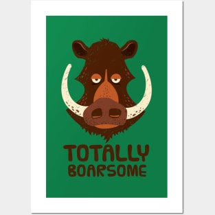 Totally Boarsome - Cartoon Boar Pun. Posters and Art